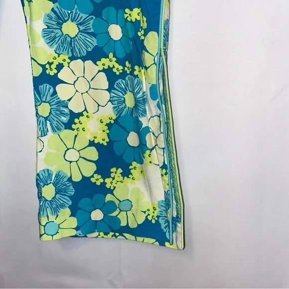 Lilly Pulitzer Green Blue Floral Retro Pants Size 2 - Picture 5 of 9